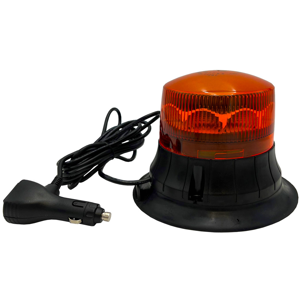 GYROPHARE LED ROTATIF ORANGE MAGNETIQUE AVEC CORDON