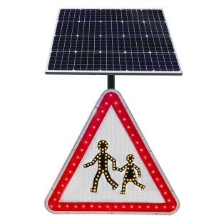 Panneau signalisation école leds alimentation solaire