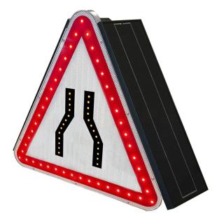 Panneau de signalisation routière chaussée rétrécie