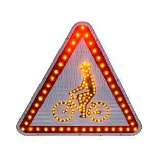 Panneau à leds danger cycliste