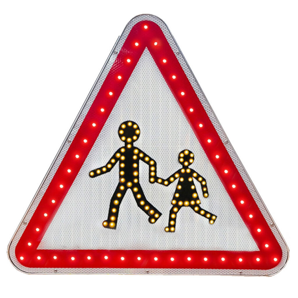 Panneau lumineux danger école A13a