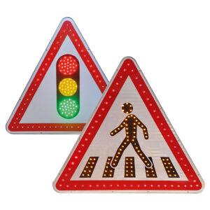 Panneau de signalisation triangle lumineux