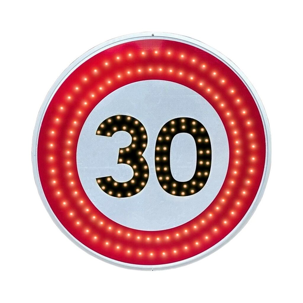 Panneau de signalisation 30 avec leds
