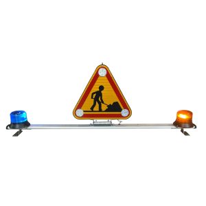 Barre avec triflash et gyrophares orange et bleu