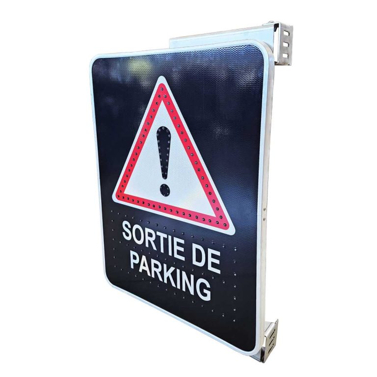 Panneau routier à LEDs clignotant pour sortie de parking