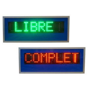 Panneau de signalisation lumineux pour parking avec texte LIBRE et COMPLET