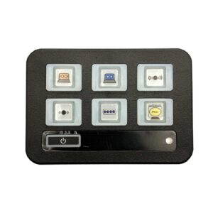 Boîtier de commande 6 touches personnalisables avec marquages personnalisés en façade